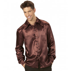 CHEMISE SATIN HOM.XL MARRON