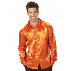 CHEMISE SATIN HOM.S ORANGE