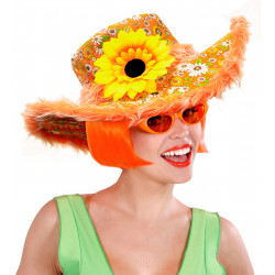CHAPEAU FLEURS BORD PELUCHE...