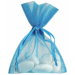 10 SACHETS ORGANZA TURQUOISE