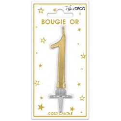 BOUGIE H6cm METALLISE OR...