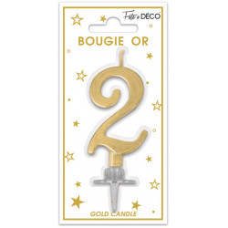 BOUGIE H6cm METALLISE OR...