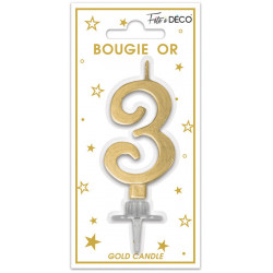 BOUGIE H6cm METALLISE OR...