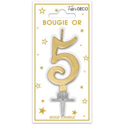 BOUGIE H6cm METALLISE OR...