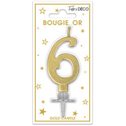 BOUGIE H6cm METALLISE OR...