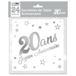 24 SERVIETTES 33x33cm...