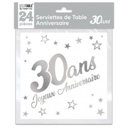 24 SERVIETTES 33x33cm...