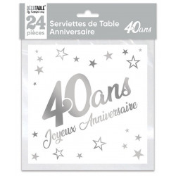 24 SERVIETTES 33x33cm...