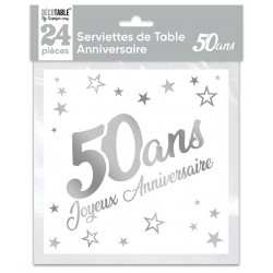 24 SERVIETTES 33x33cm...