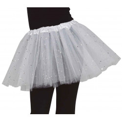 TUTU ENFANT 30cm ETOILES BLANC