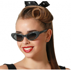 LUNETTES A POIS AN.60'S NOIRES