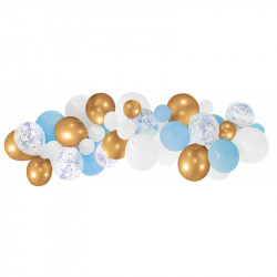 KIT 50 BALLONS OR/BLEU