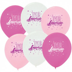 6 BALLONS 12"(30cm) JOYEUX...