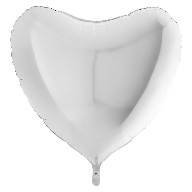 C) BALLON ALU 36(91cm) COEUR BLANC