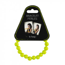 BRACELET DE PERLES FLUO VERT