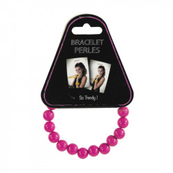 BRACELET DE PERLES FLUO ROSE