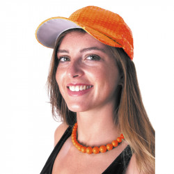 CASQUETTE A SEQUINS FLUO...