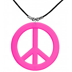 MEDAILLON HIPPIE FLUO ROSE