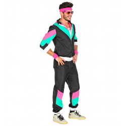JOGGING 80'S NOIR/BLEU MIXTE.L