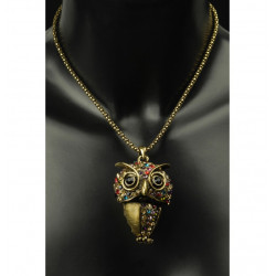 COLLIER HIBOU DORE AVEC...