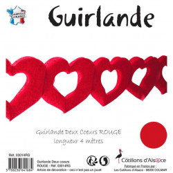 GUIRLANDE 2 COEURS 4m ROUGE