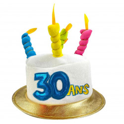 CHAPEAU AVEC BOUGIES 30ANS