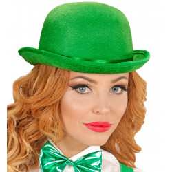 CHAPEAU MELON VELOURS VERT