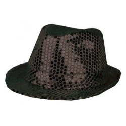 CHAPEAU FUNKY SEQUINS NOIR