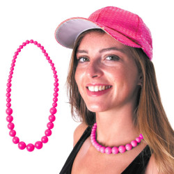 COLLIER DE PERLES 23cm FLUO...