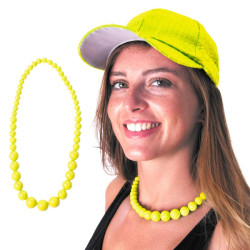 COLLIER DE PERLES 23cm FLUO...