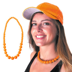COLLIER DE PERLES 23cm FLUO...