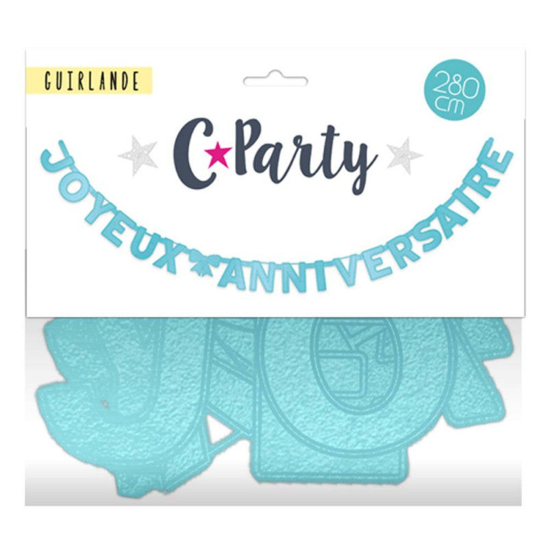 Guirl Joyeux Anniversaire 2 80m Bleue Guirl Joyeux Anniversaire 2 80m Bleue