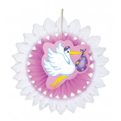 ROSACE CIGOGNE ROSE 50cm