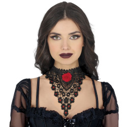 COLLIER BRODE NOIR AVEC...