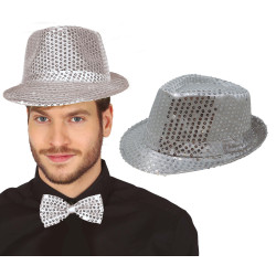 CHAPEAU FUNKY SEQUINS ARGENT