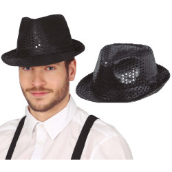 CHAPEAU FUNKY SEQUINS NOIR
