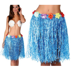 JUPE HAWAI 55cm BLEU