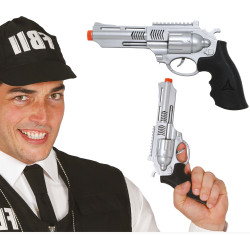PISTOLET 28cm ARGENT FBI
