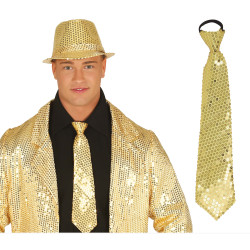 CRAVATE A SEQUINS 35cm OR