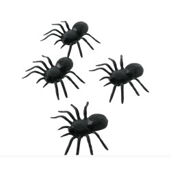4 ARAIGNEES D10cm EN PLASTIQUE