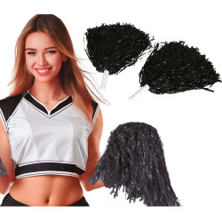2 POMPOMS ECO NOIRES