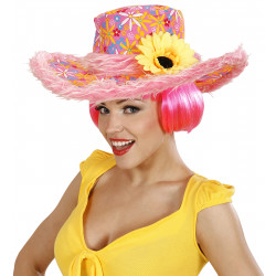 CHAPEAU FLEURS BORD PELUCHE...