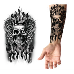 TATOUAGE TETE DE MORT 14x30cm