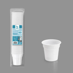 50 GOBELETS (PP) 8cl BLANCS...
