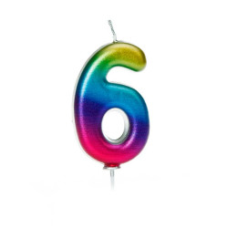 1 BOUGIE 7cm CHIFFRE 6...