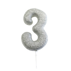 1 BOUGIE PAILLETTES 7cm...