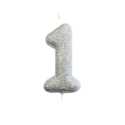 1 BOUGIE PAILLETTES 7cm...