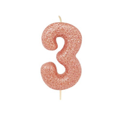 1 BOUGIE PAILLETTES 7cm...