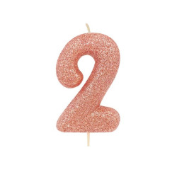 1 BOUGIE PAILLETTES 7cm...