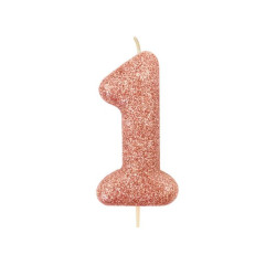 1 BOUGIE PAILLETTES 7cm...